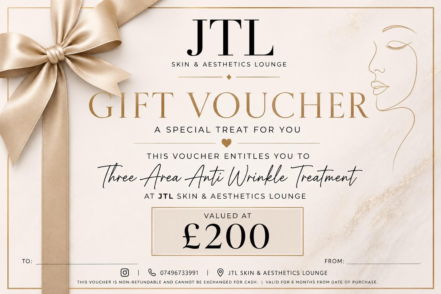 Three-Area Anti-Wrinkle Treatment at JTL Skin & Aesthetics Lounge
